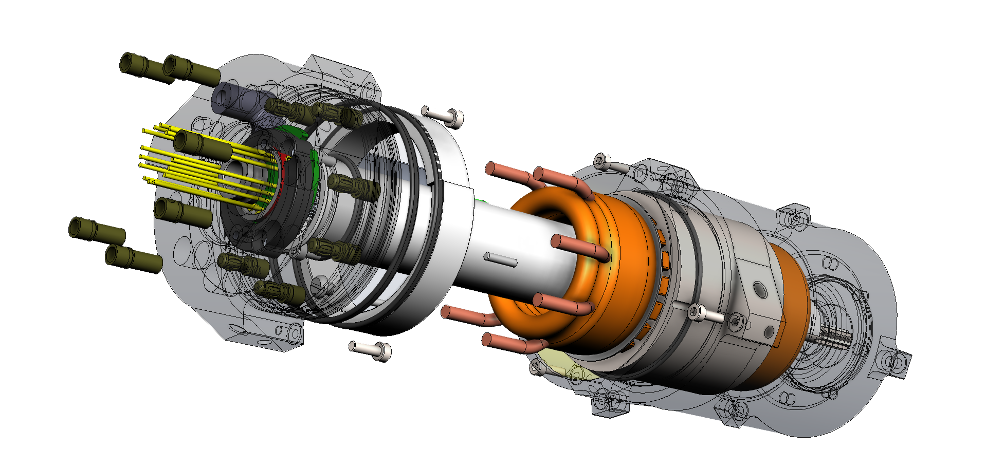 exploded view of motor generator designed by NEMA